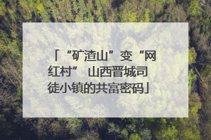 “矿渣山”变“网红村” 山西晋城司徒小镇的共富密码