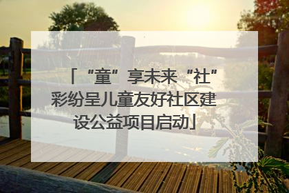 “童”享未来“社”彩纷呈儿童友好社区建设公益项目启动