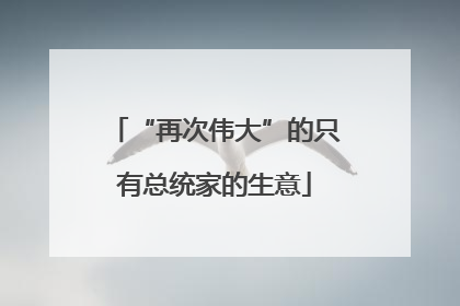 “再次伟大”的只有总统家的生意