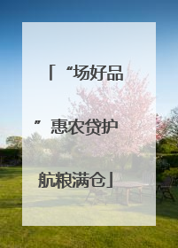 “场好品”惠农贷护航粮满仓