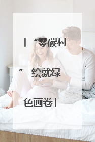 “零碳村” 绘就绿色画卷