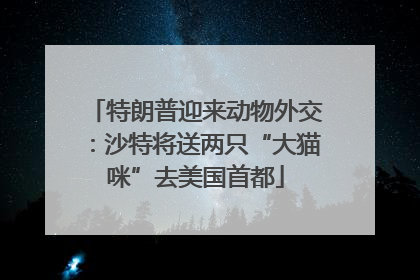 特朗普迎来动物外交：沙特将送两只“大猫咪”去美国首都
