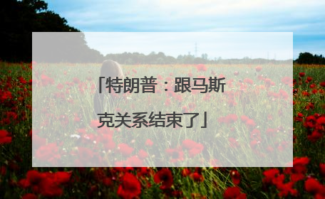 特朗普：跟马斯克关系结束了