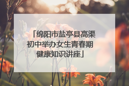 绵阳市盐亭县高渠初中举办女生青春期健康知识讲座