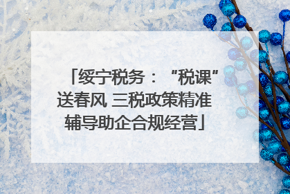 绥宁税务：“税课”送春风 三税政策精准辅导助企合规经营