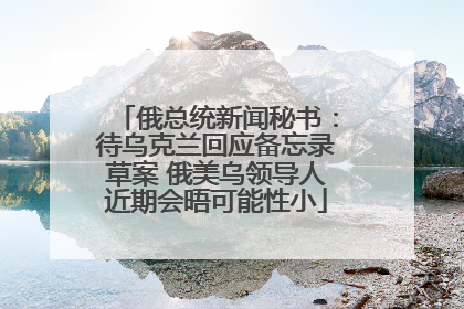 俄总统新闻秘书：待乌克兰回应备忘录草案 俄美乌领导人近期会晤可能性小