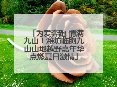 为爱奔跑 情满九山！潍坊临朐九山山地越野嘉年华点燃夏日激情