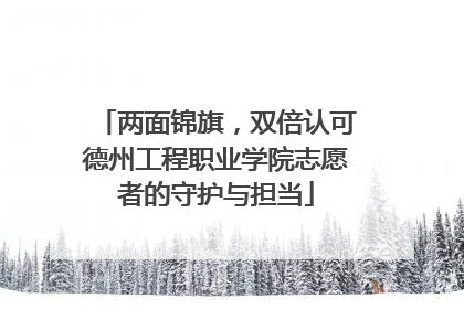 两面锦旗，双倍认可德州工程职业学院志愿者的守护与担当