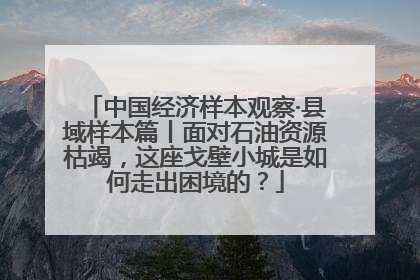 中国经济样本观察·县域样本篇丨面对石油资源枯竭，这座戈壁小城是如何走出困境的？