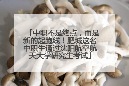 中职不是终点，而是新的起跑线！肥城这名中职生通过沈阳航空航天大学研究生考试
