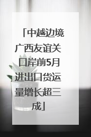 中越边境广西友谊关口岸前5月进出口货运量增长超三成