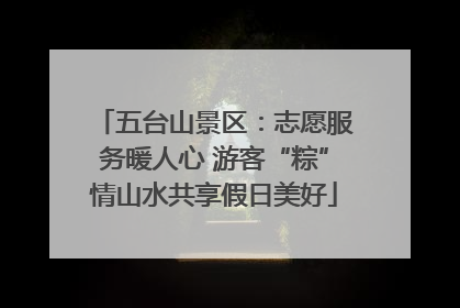 五台山景区：志愿服务暖人心 游客“粽”情山水共享假日美好