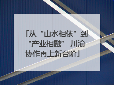 从“山水相依”到“产业相融” 川渝协作再上新台阶