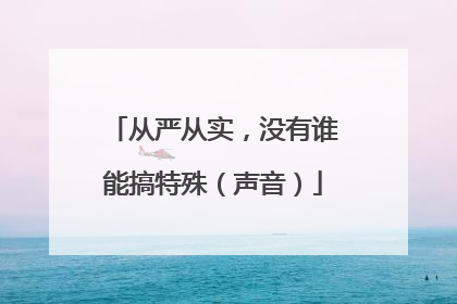 从严从实，没有谁能搞特殊（声音）