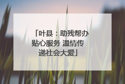 叶县：助残帮办贴心服务 温情传递社会大爱