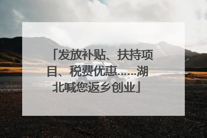 发放补贴、扶持项目、税费优惠……湖北喊您返乡创业