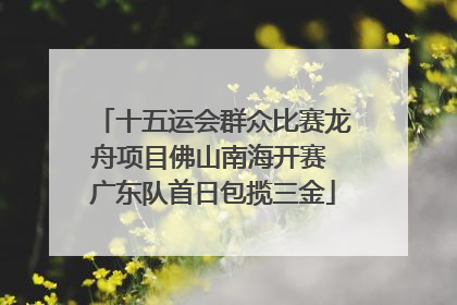 十五运会群众比赛龙舟项目佛山南海开赛 广东队首日包揽三金