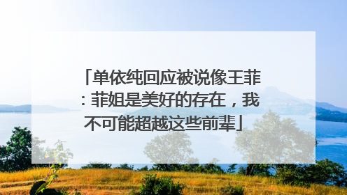 单依纯回应被说像王菲：菲姐是美好的存在，我不可能超越这些前辈