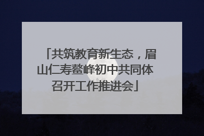 共筑教育新生态，眉山仁寿鳌峰初中共同体召开工作推进会