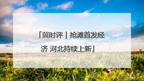 冀时评｜抢滩首发经济 河北持续上新