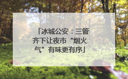 冰城公安：三管齐下让夜市“烟火气”有味更有序