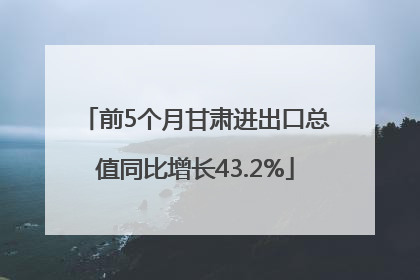 前5个月甘肃进出口总值同比增长43.2%