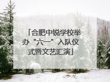 合肥中锐学校举办“六一”入队仪式暨文艺汇演