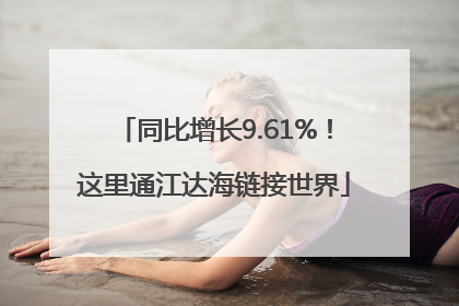 同比增长9.61%！这里通江达海链接世界