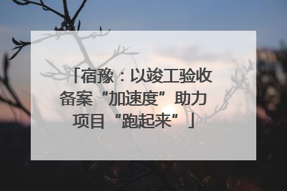 宿豫：以竣工验收备案“加速度”助力项目“跑起来”