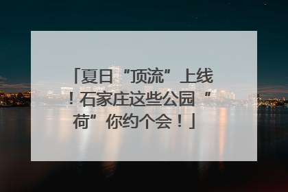 夏日“顶流”上线！石家庄这些公园“荷”你约个会！