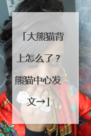 大熊猫背上怎么了？熊猫中心发文→