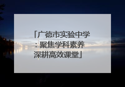 广德市实验中学：聚焦学科素养 深耕高效课堂