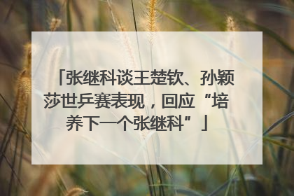 张继科谈王楚钦、孙颖莎世乒赛表现，回应“培养下一个张继科”