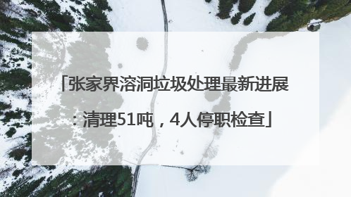 张家界溶洞垃圾处理最新进展：清理51吨，4人停职检查
