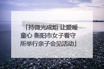 持微光成炬 让爱暖童心 衡阳市女子看守所举行亲子会见活动