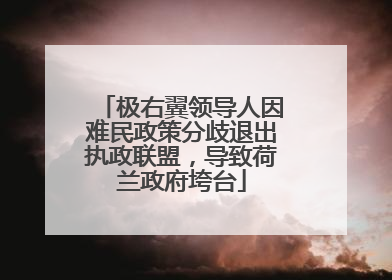 极右翼领导人因难民政策分歧退出执政联盟，导致荷兰政府垮台