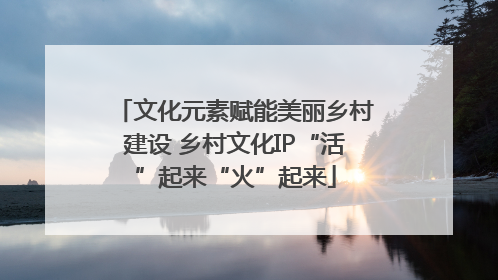 文化元素赋能美丽乡村建设 乡村文化IP“活”起来“火”起来