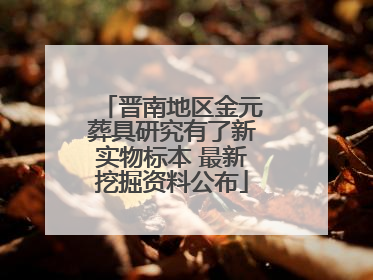 晋南地区金元葬具研究有了新实物标本 最新挖掘资料公布