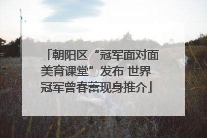 朝阳区“冠军面对面美育课堂”发布 世界冠军曾春蕾现身推介