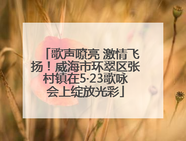 歌声嘹亮 激情飞扬！威海市环翠区张村镇在5·23歌咏会上绽放光彩