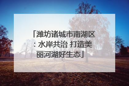 潍坊诸城市南湖区：水岸共治 打造美丽河湖好生态
