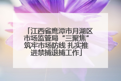 江西省鹰潭市月湖区市场监管局“三聚焦”筑牢市场防线 扎实推进禁捕退捕工作