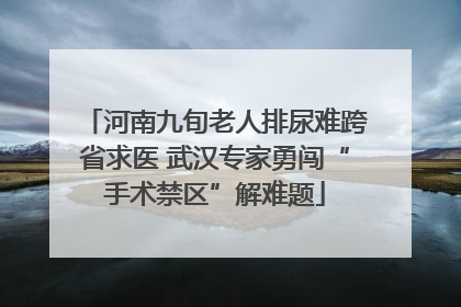 河南九旬老人排尿难跨省求医 武汉专家勇闯“手术禁区”解难题