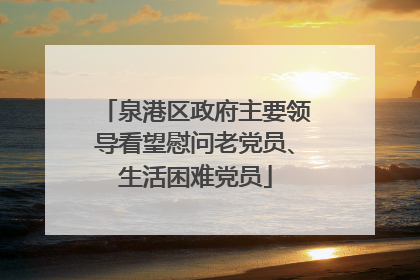 泉港区政府主要领导看望慰问老党员、生活困难党员