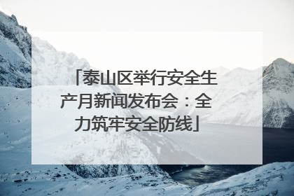 泰山区举行安全生产月新闻发布会：全力筑牢安全防线