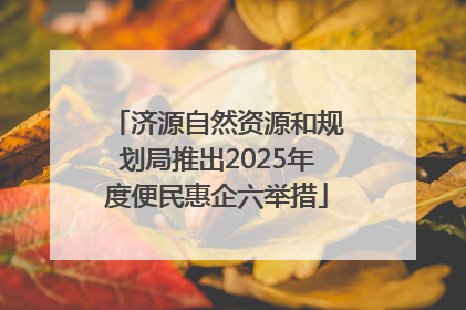 济源自然资源和规划局推出2025年度便民惠企六举措