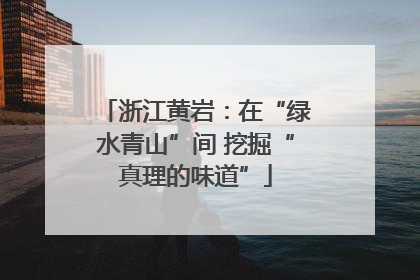 浙江黄岩：在“绿水青山”间 挖掘“真理的味道”