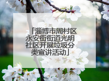 淄博市周村区永安街街道光明社区开展垃圾分类宣讲活动