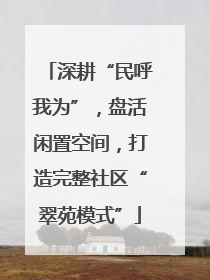 深耕“民呼我为”，盘活闲置空间，打造完整社区“翠苑模式”