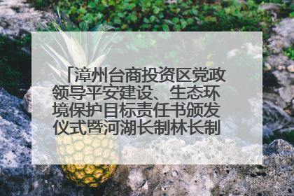 漳州台商投资区党政领导平安建设、生态环境保护目标责任书颁发仪式暨河湖长制林长制工作会议召开